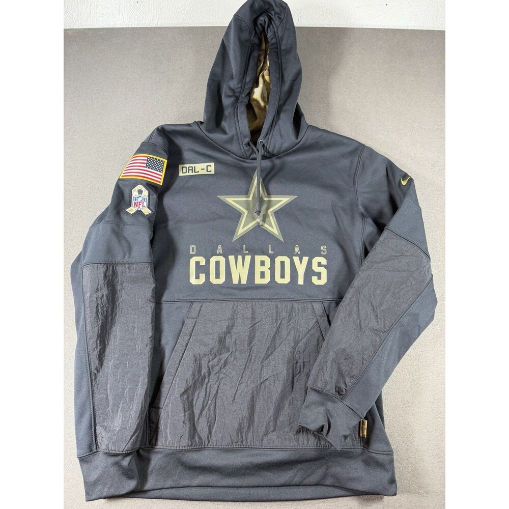Dallas Cowboys Hoodie Mens M Nike Salute to Service Performance Pullover Camo
